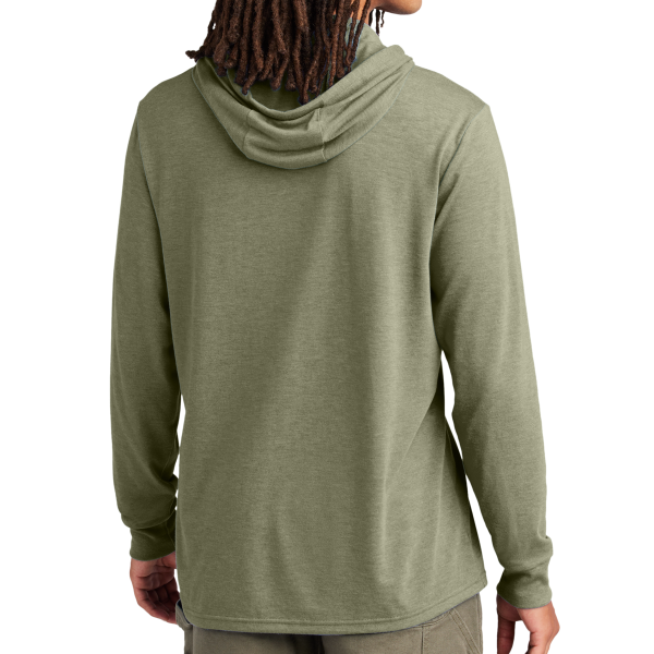 AllMade Unisex Tri Blend Hoodie Tee, Olive You Green, Back view