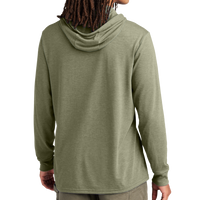 AllMade Unisex Tri Blend Hoodie Tee, Olive You Green, Back view