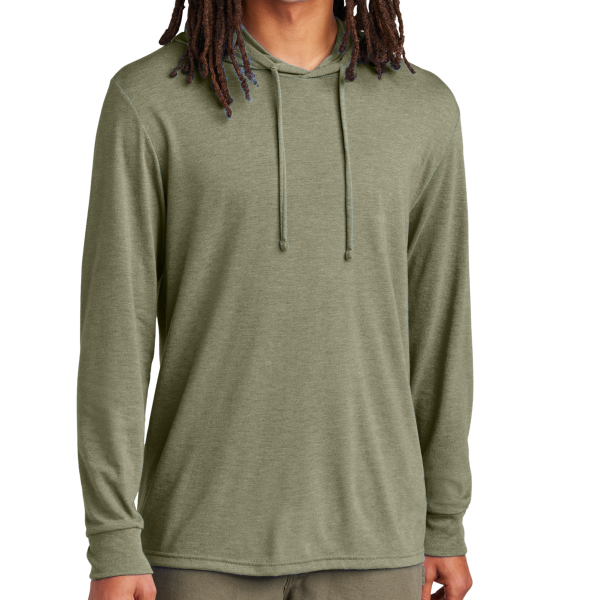 AllMade Unisex Tri Blend Hoodie Tee, Olive You Green, Front view