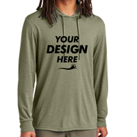 AllMade Unisex Tri Blend Hoodie Tee, Olive You Green, Front view, Mockup