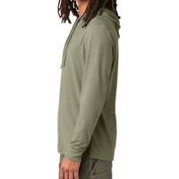 AllMade Unisex Tri Blend Hoodie Tee, Olive You Green, Left Sleeve view