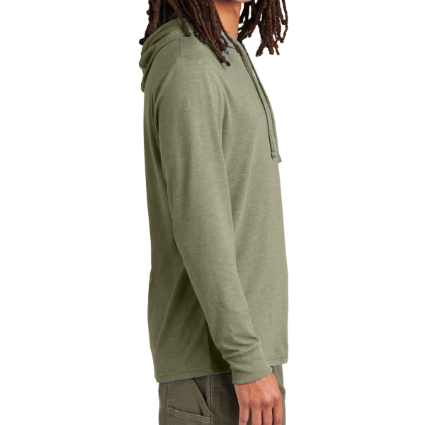 AllMade Unisex Tri Blend Hoodie Tee, Olive You Green, Right Sleeve view