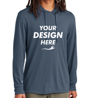 AllMade Unisex Tri Blend Hoodie Tee, Rebel Blue, Front view, Mockup