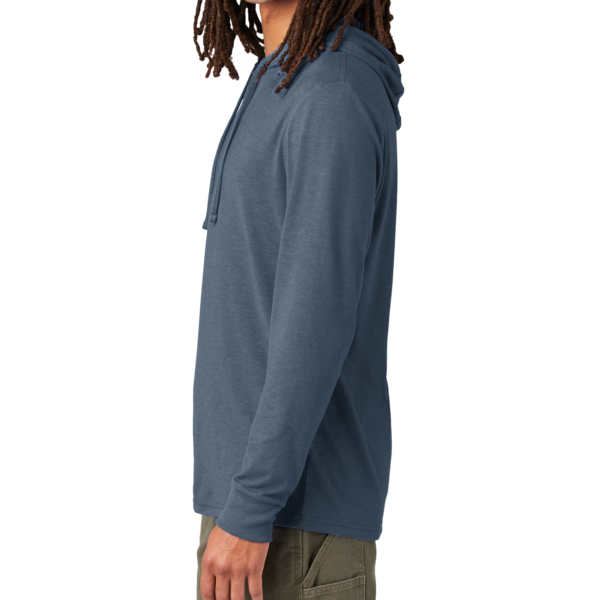 AllMade Unisex Tri Blend Hoodie Tee, Rebel Blue, Left Sleeve view