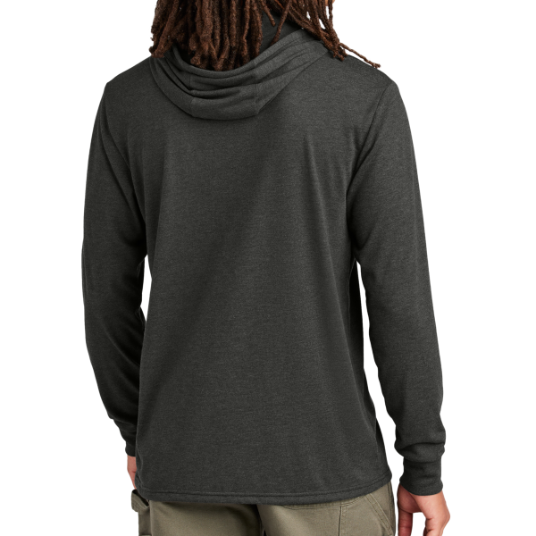 AllMade Unisex Tri Blend Hoodie Tee, Space Black, Back view