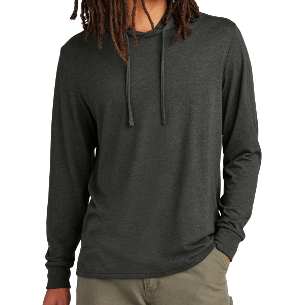 AllMade Unisex Tri Blend Hoodie Tee, Space Black, Front view
