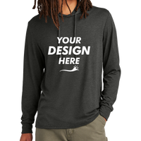 AllMade Unisex Tri Blend Hoodie Tee, Space Black, Front view, Mockup