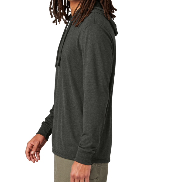 AllMade Unisex Tri Blend Hoodie Tee, Space Black, Left Sleeve view