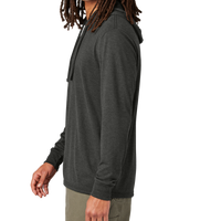 AllMade Unisex Tri Blend Hoodie Tee, Space Black, Left Sleeve view