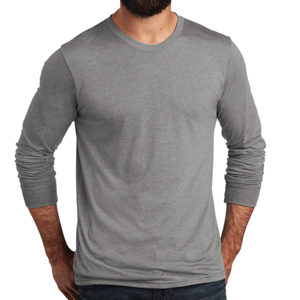AllMade Unisex Tri Blend Long Sleeve Tee, Aluminum Grey, Front view