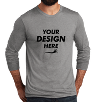 AllMade Unisex Tri Blend Long Sleeve Tee, Aluminum Grey, Front view, Mockup