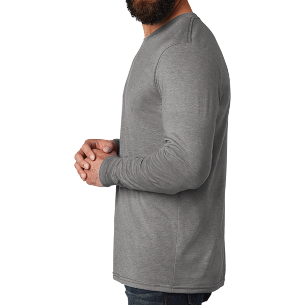 AllMade Unisex Tri Blend Long Sleeve Tee, Aluminum Grey, Left Sleeve view