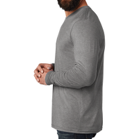 AllMade Unisex Tri Blend Long Sleeve Tee, Aluminum Grey, Left Sleeve view