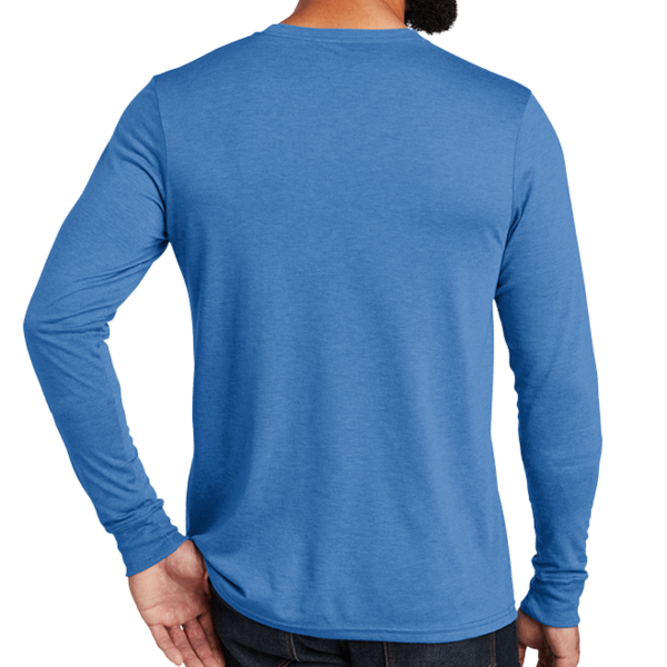 AllMade Unisex Tri Blend Long Sleeve Tee, Azure Blue, Back view