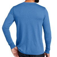 AllMade Unisex Tri Blend Long Sleeve Tee, Azure Blue, Back view
