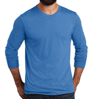 AllMade Unisex Tri Blend Long Sleeve Tee, Azure Blue, Front view
