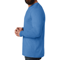 AllMade Unisex Tri Blend Long Sleeve Tee, Azure Blue, Left Sleeve view