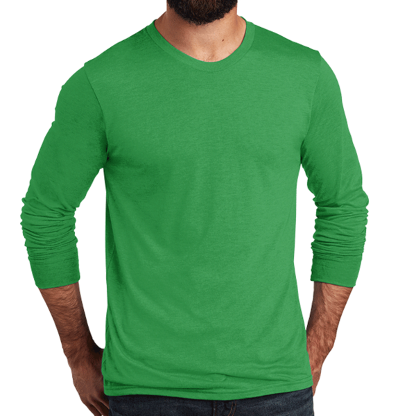 AllMade Unisex Tri Blend Long Sleeve Tee, Enviro Green, Front view