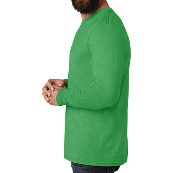AllMade Unisex Tri Blend Long Sleeve Tee, Enviro Green, Left Sleeve view