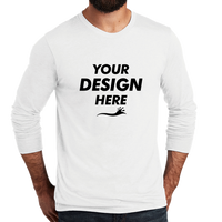 AllMade Unisex Tri Blend Long Sleeve Tee, Fairly White, Front view, Mockup