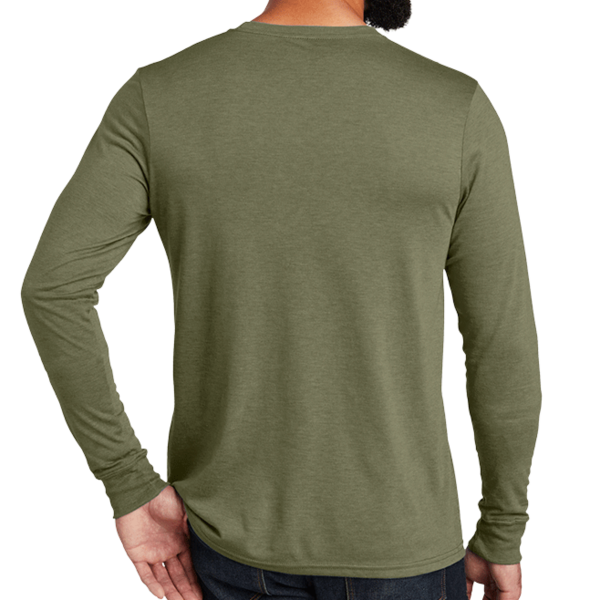 AllMade Unisex Tri Blend Long Sleeve Tee, Olive You Green, Back view