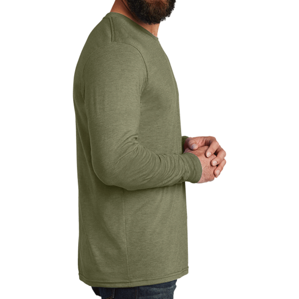 AllMade Unisex Tri Blend Long Sleeve Tee, Olive You Green, Right Sleeve view