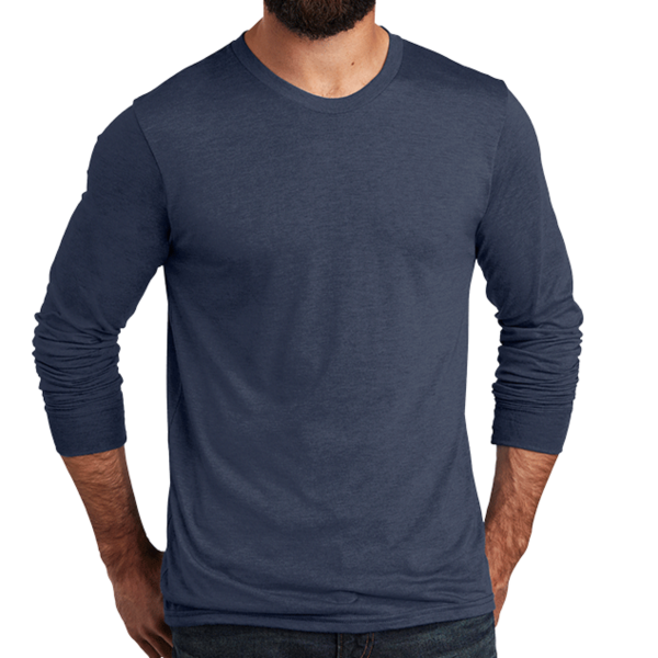 AllMade Unisex Tri Blend Long Sleeve Tee, Rebel Blue, Front view