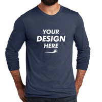 AllMade Unisex Tri Blend Long Sleeve Tee, Rebel Blue, Front view, Mockup