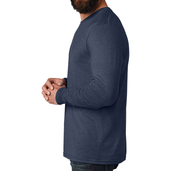 AllMade Unisex Tri Blend Long Sleeve Tee, Rebel Blue, Left Sleeve view