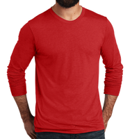 AllMade Unisex Tri Blend Long Sleeve Tee, Rise Up Red, Front view