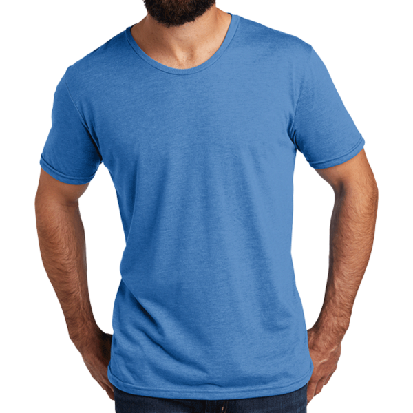 AllMade Unisex Tri Blend Tee, Azure Blue, Front view