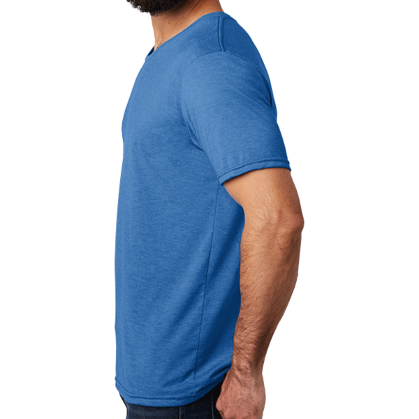 AllMade Unisex Tri Blend Tee, Azure Blue, Left Sleeve view