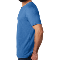 AllMade Unisex Tri Blend Tee, Azure Blue, Left Sleeve view