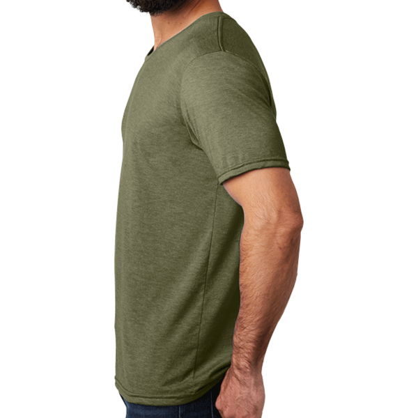 AllMade Unisex Tri Blend Tee, Olive You Green, Left Sleeve view