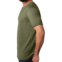 AllMade Unisex Tri Blend Tee, Olive You Green, Left Sleeve view