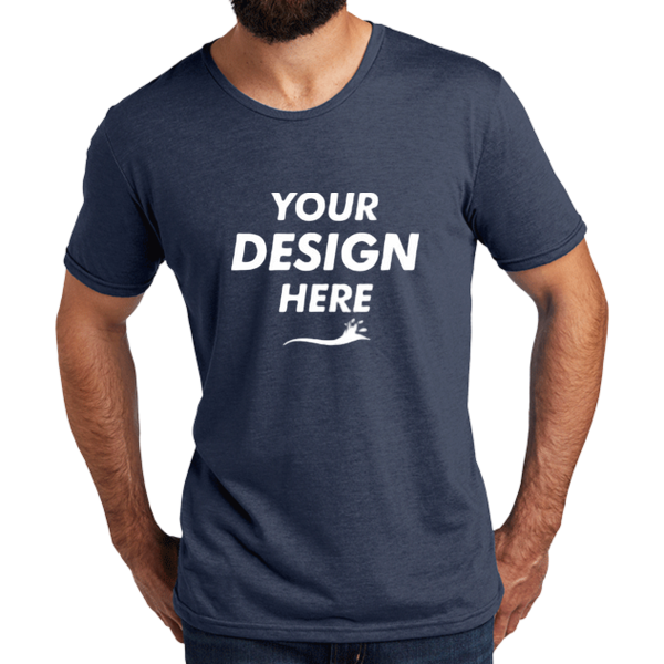 AllMade Unisex Tri Blend Tee, Rebel Blue, Front view, Mockup