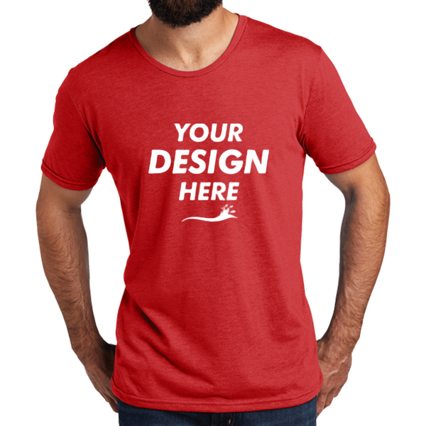 AllMade Unisex Tri Blend Tee, Rise Up Red, Front view, Mockup