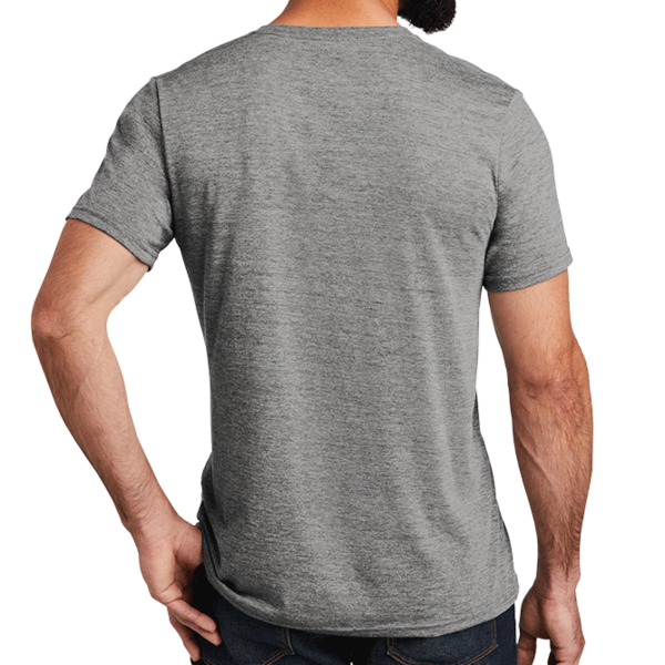 AllMade Unisex Tri Blend V Neck Tee, Aluminum Grey, Back view
