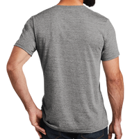 AllMade Unisex Tri Blend V Neck Tee, Aluminum Grey, Back view