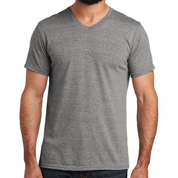 AllMade Unisex Tri Blend V Neck Tee, Aluminum Grey, Front view