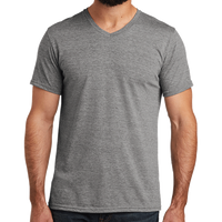 AllMade Unisex Tri Blend V Neck Tee, Aluminum Grey, Front view