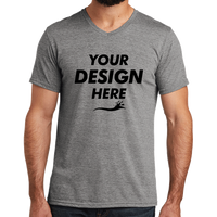 AllMade Unisex Tri Blend V Neck Tee, Aluminum Grey, Front view, Mockup