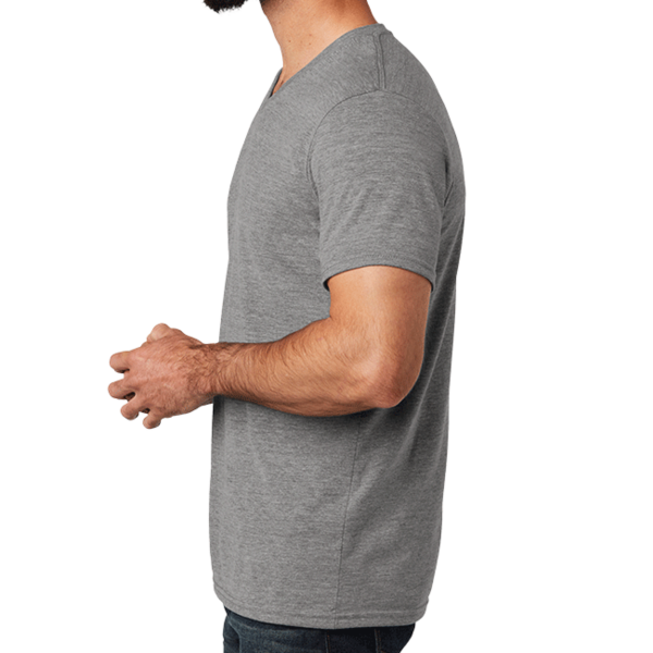 AllMade Unisex Tri Blend V Neck Tee, Aluminum Grey, Left Sleeve view