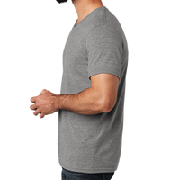 AllMade Unisex Tri Blend V Neck Tee, Aluminum Grey, Left Sleeve view