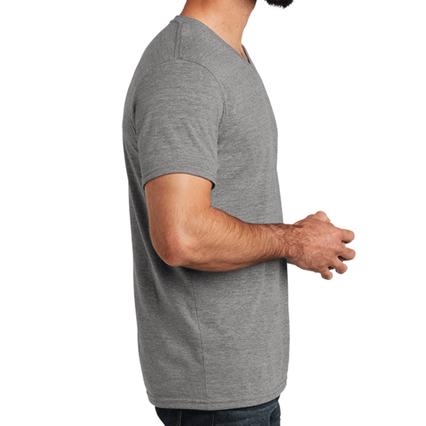 AllMade Unisex Tri Blend V Neck Tee, Aluminum Grey, Right Sleeve view