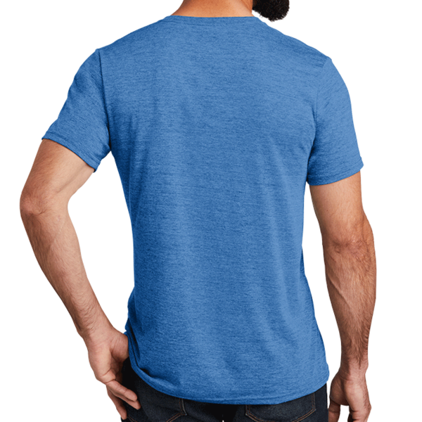 AllMade Unisex Tri Blend V Neck Tee, Azure Blue, Back view