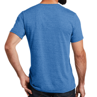 AllMade Unisex Tri Blend V Neck Tee, Azure Blue, Back view