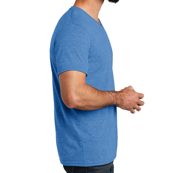 AllMade Unisex Tri Blend V Neck Tee, Azure Blue, Right Sleeve view