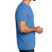 AllMade Unisex Tri Blend V Neck Tee, Azure Blue, Right Sleeve view