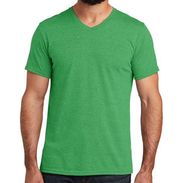 AllMade Unisex Tri Blend V Neck Tee, Enviro Green, Front view